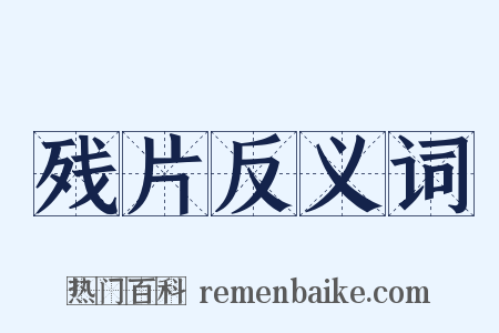 残片反义词是什么意思的图片